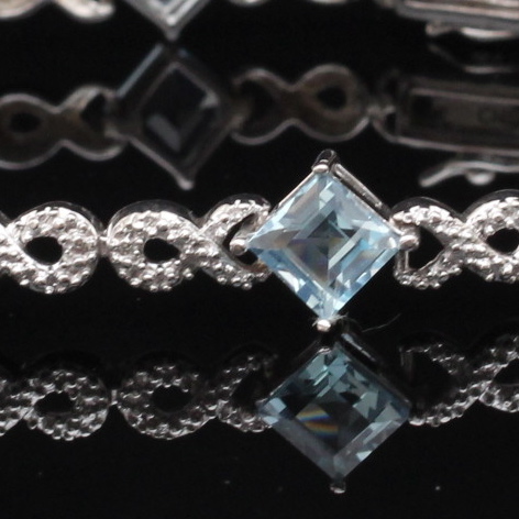 Sterling Silver Blue Topaz Bracelet