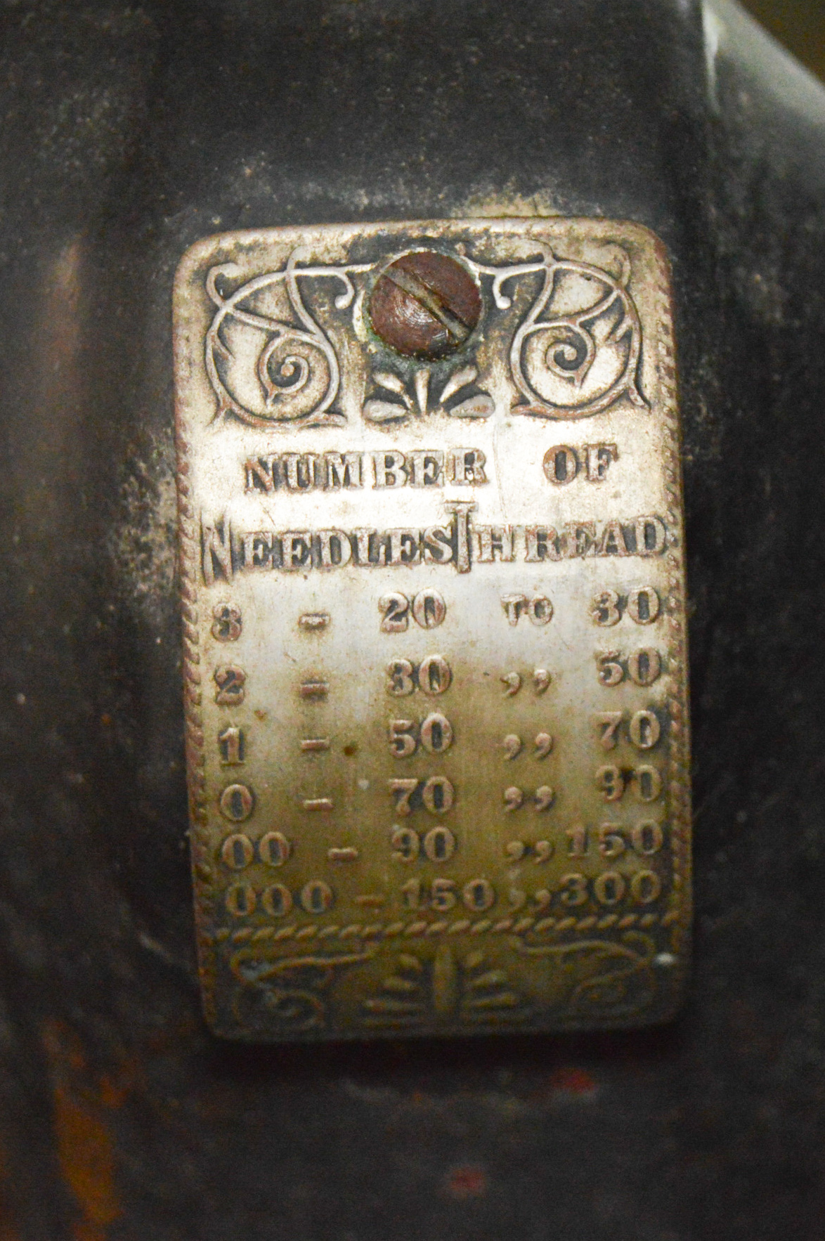 Antique White Sewing Machine Table