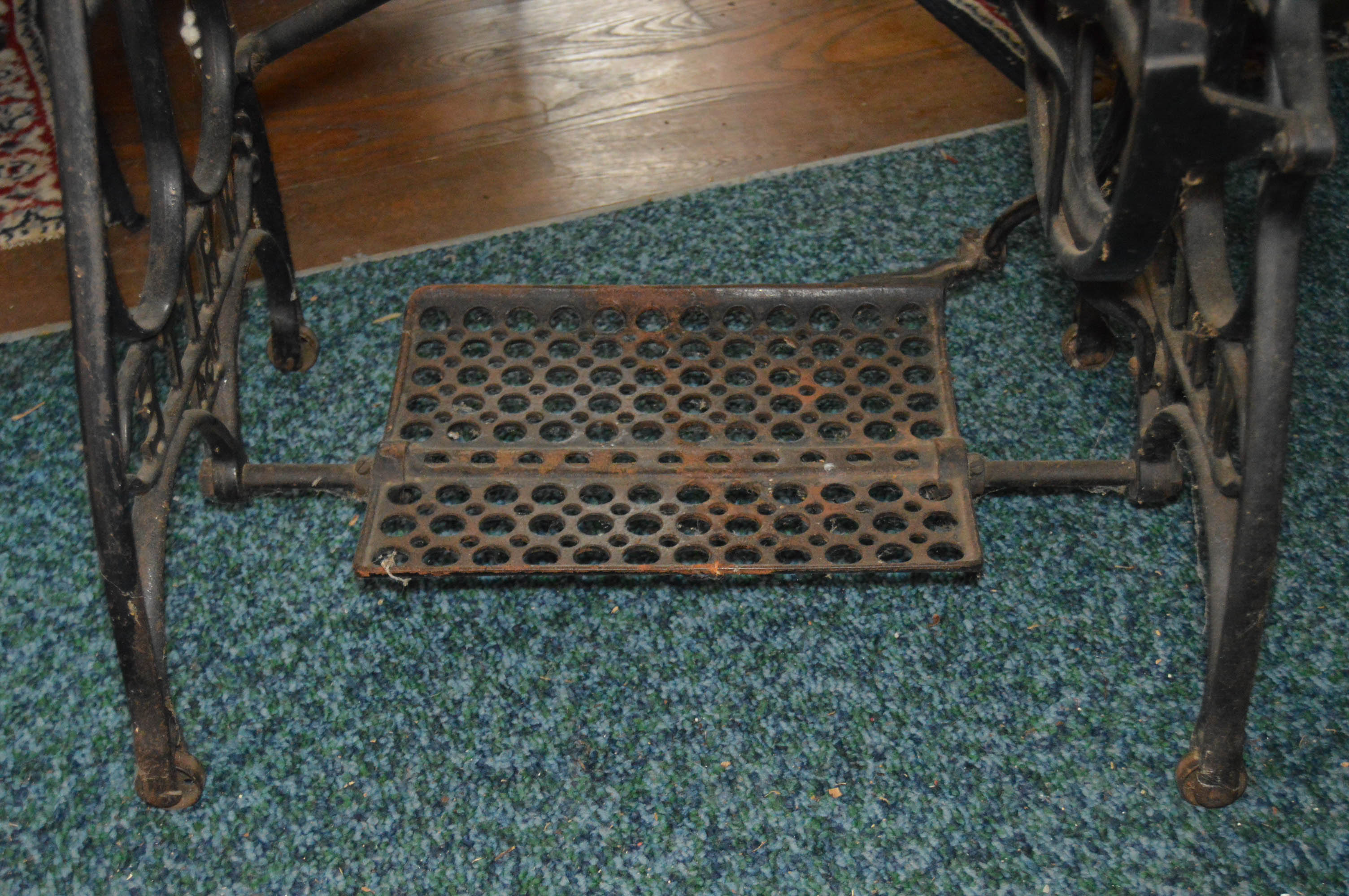 Antique White Sewing Machine Table