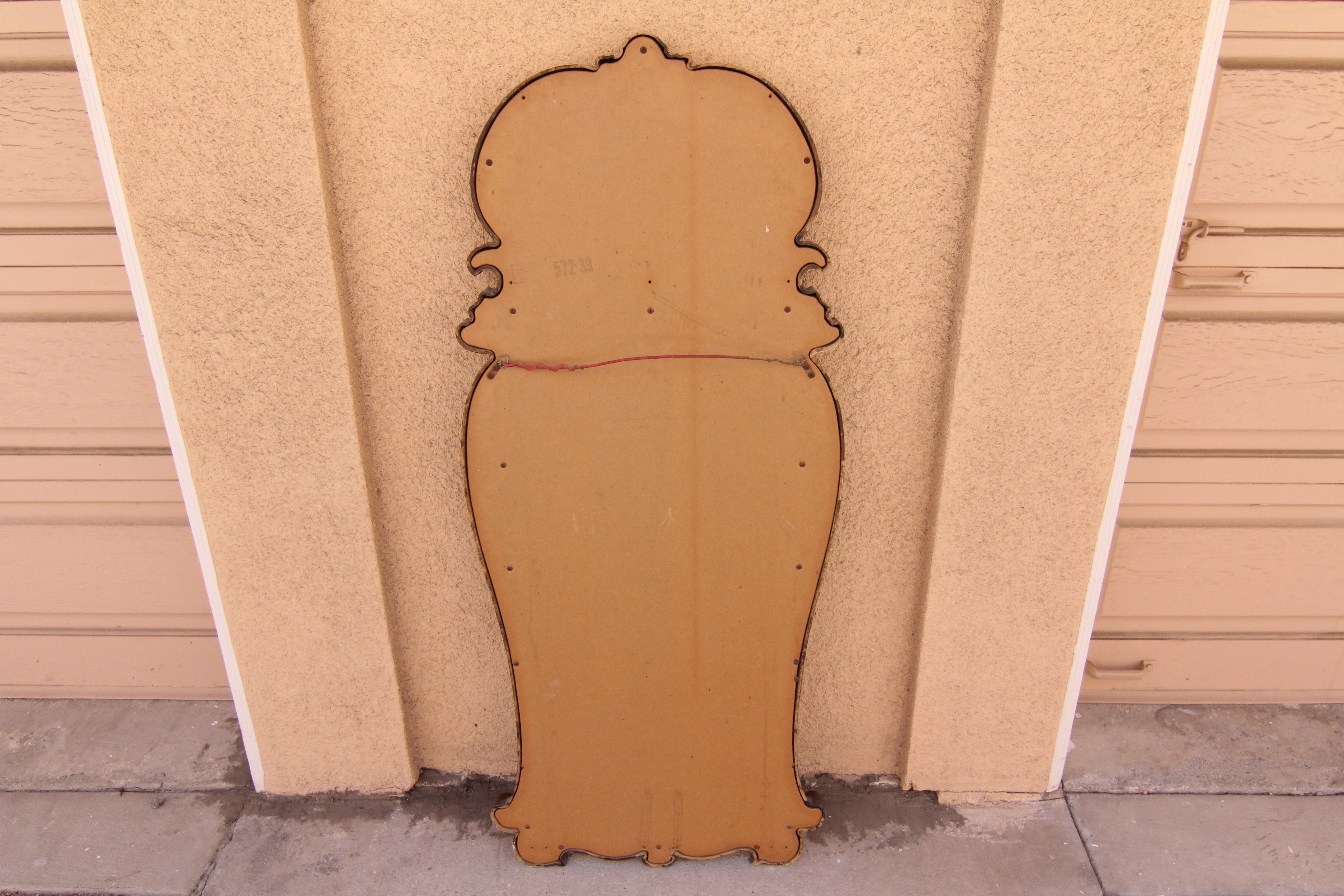 Ornate Wall Mirror with Wood Laminate Frame