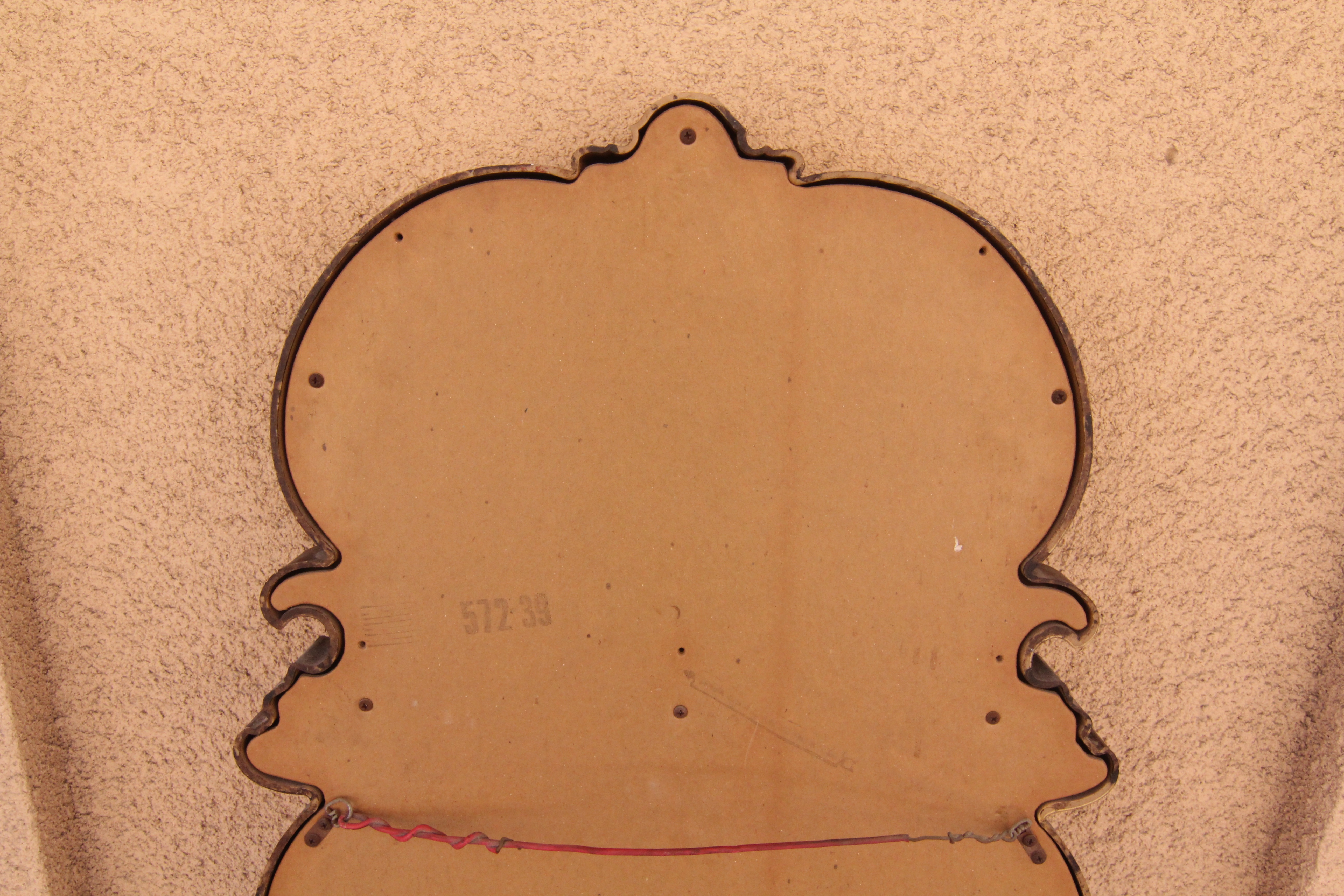 Ornate Wall Mirror with Wood Laminate Frame