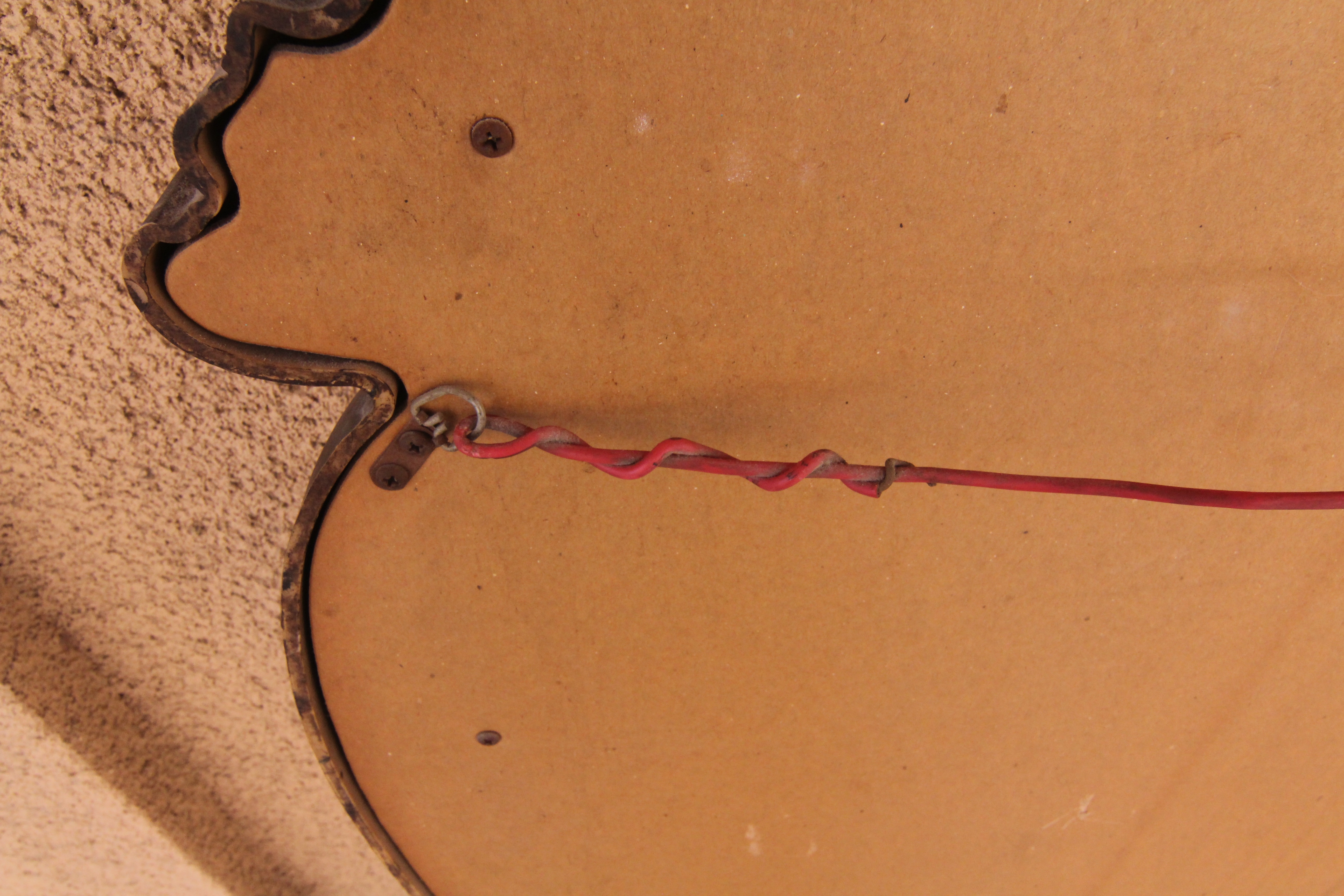 Ornate Wall Mirror with Wood Laminate Frame