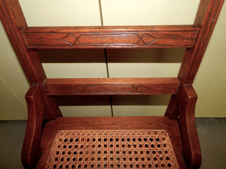 Six Eastlake Victorian Carved Cane Seat Chairs