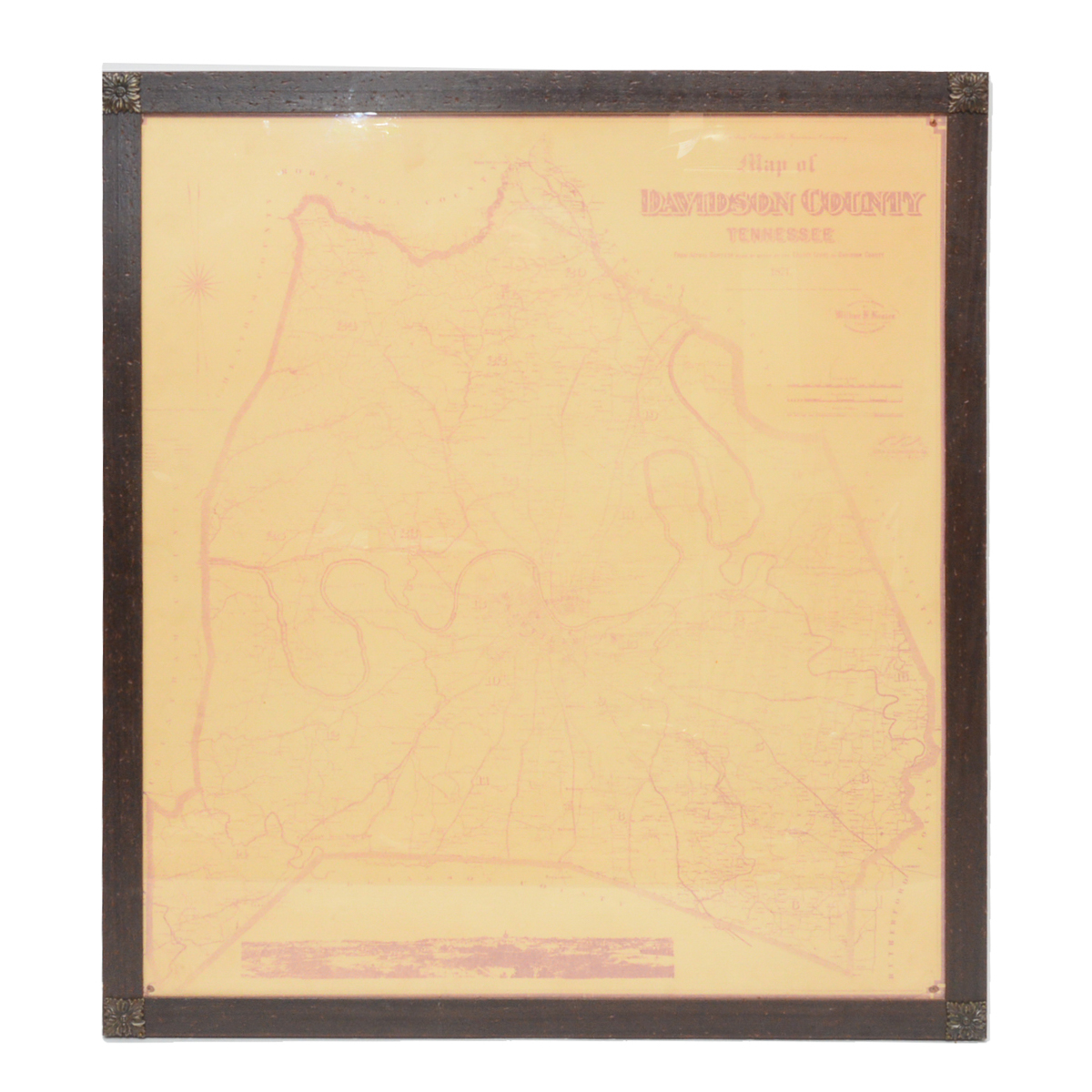 Circa 1871 Map of Davidson County, Tennessee