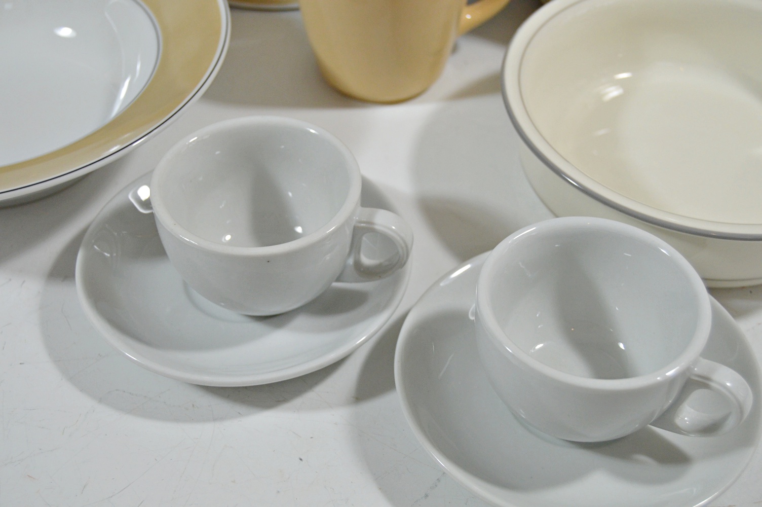 China in White and Beige with Eight Lenox Bowls