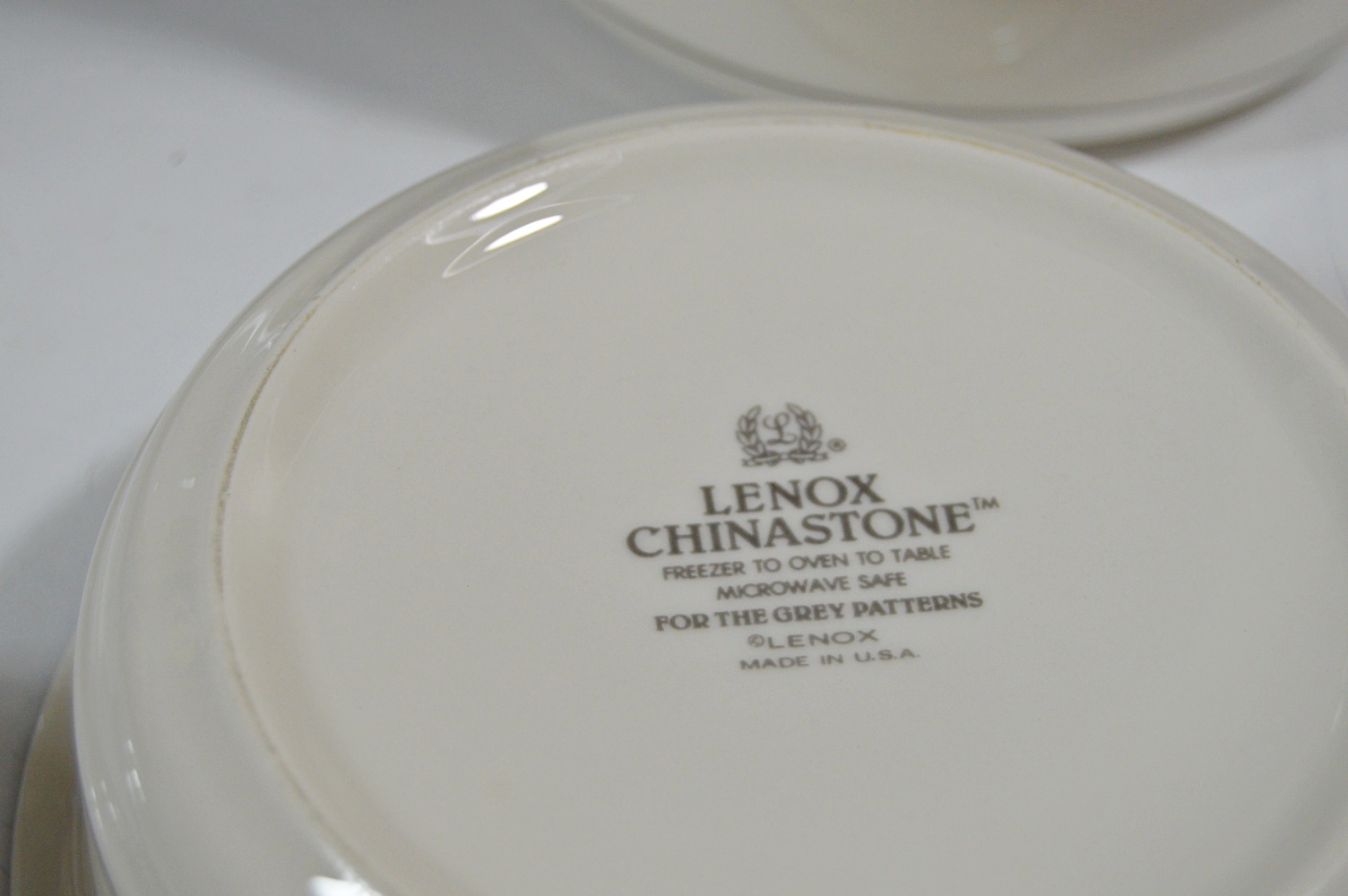 China in White and Beige with Eight Lenox Bowls