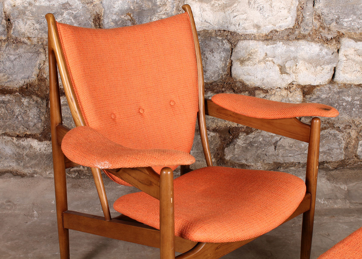 Mid Century Modern Helsinki Armchair with Ottoman