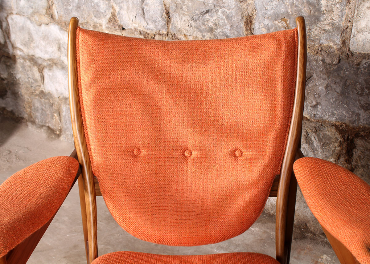 Mid Century Modern Helsinki Armchair with Ottoman