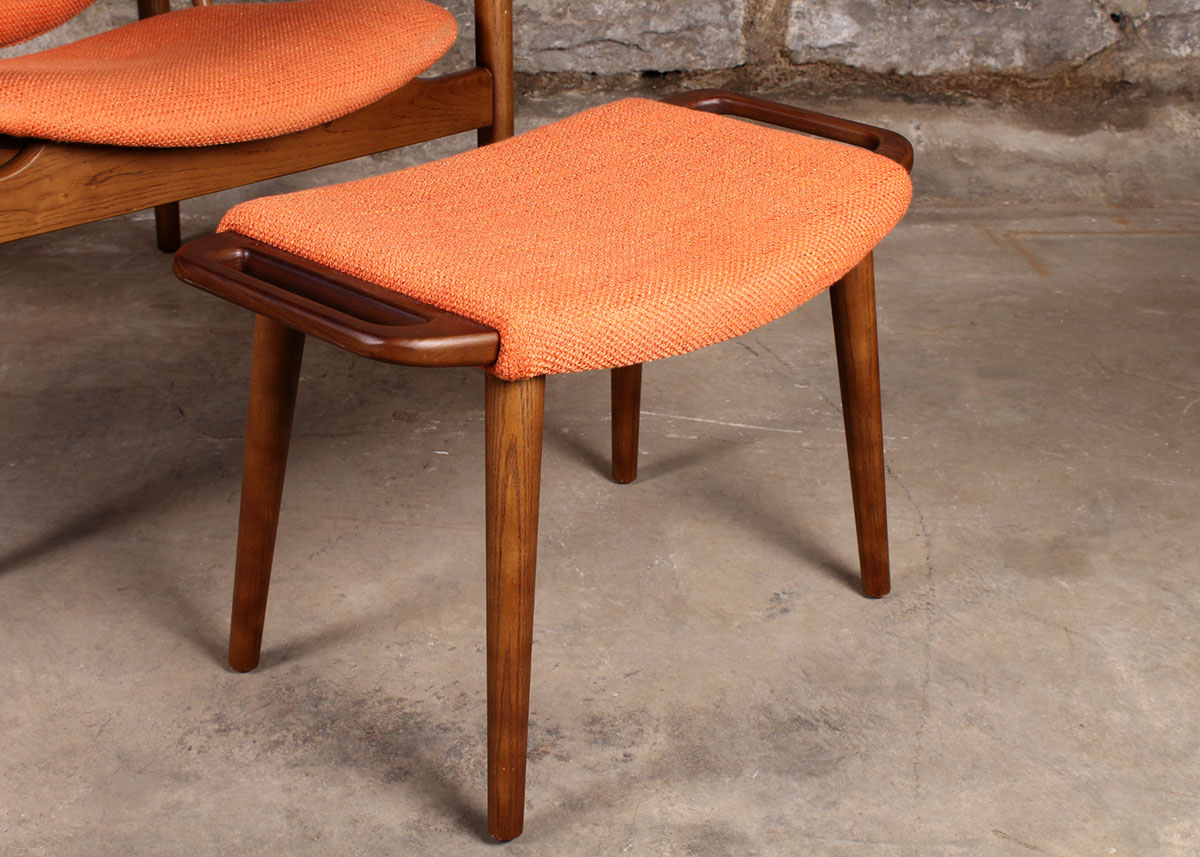 Mid Century Modern Helsinki Armchair with Ottoman