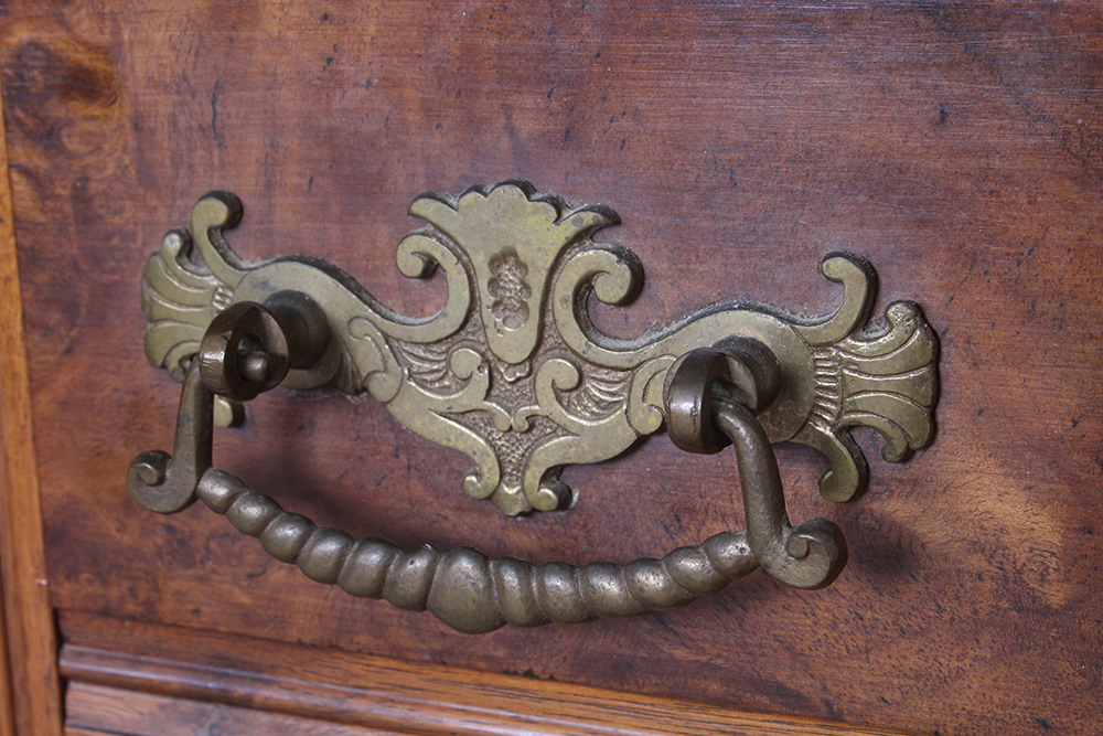 Vintage Marble Top Carved Chest of Drawers with Tilting Vanity
