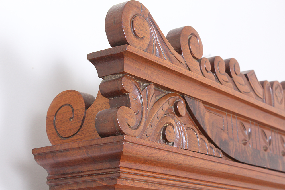 Vintage Marble Top Carved Chest of Drawers with Tilting Vanity