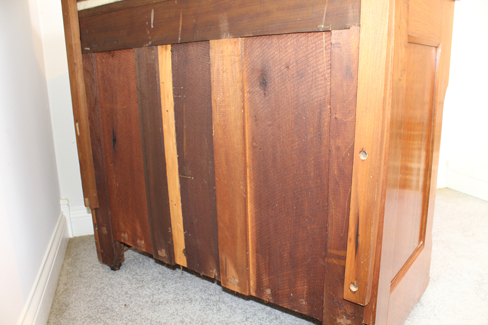 Vintage Marble Top Carved Chest of Drawers with Tilting Vanity