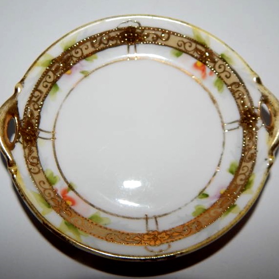 Nippon Porcelain Salt Cellars and Three Homco Bud Vases