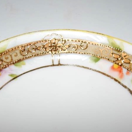 Nippon Porcelain Salt Cellars and Three Homco Bud Vases