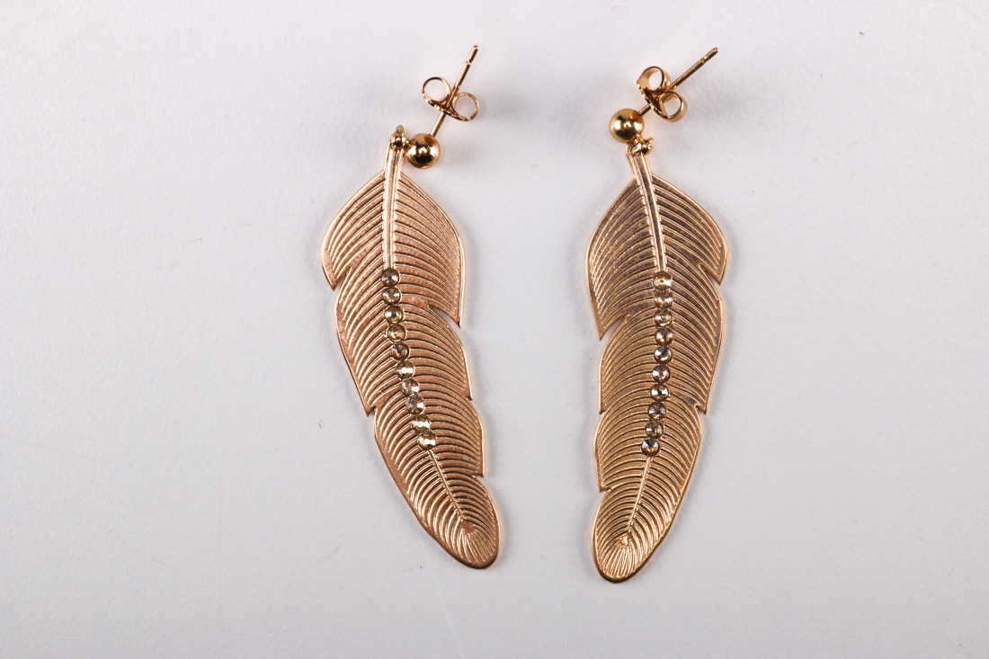 Feather Demi Parure and Floral Ear Cuff