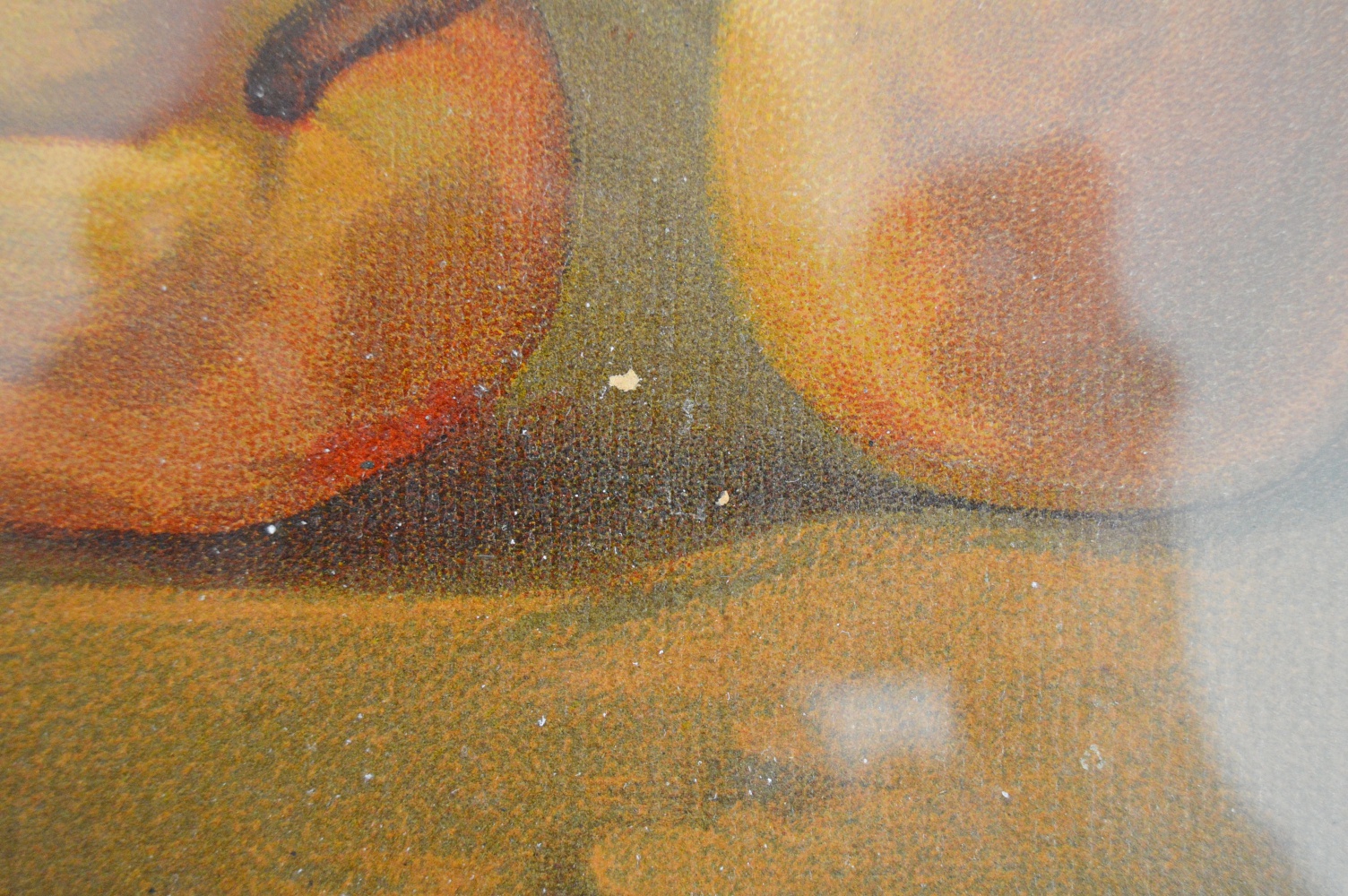 Original Signed Oil Pastel of Fruit