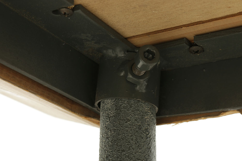 Rustic Style Dining Table with Distressed Wood Top and Metal  Legs