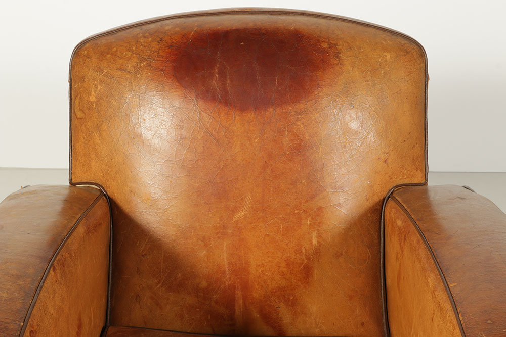 Distressed Leather Club Chair