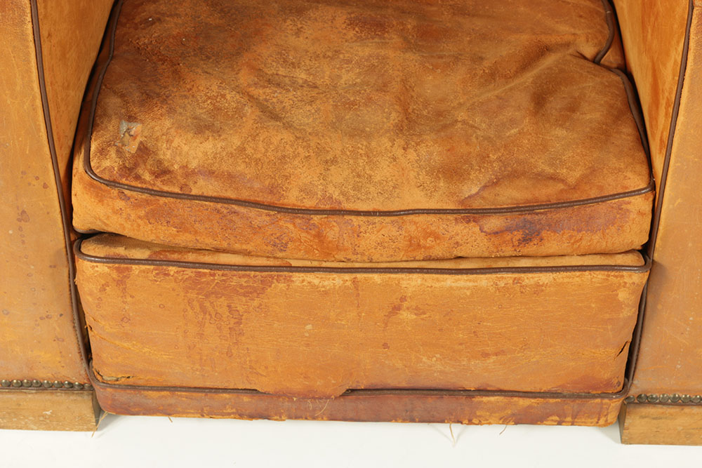 Distressed Leather Club Chair