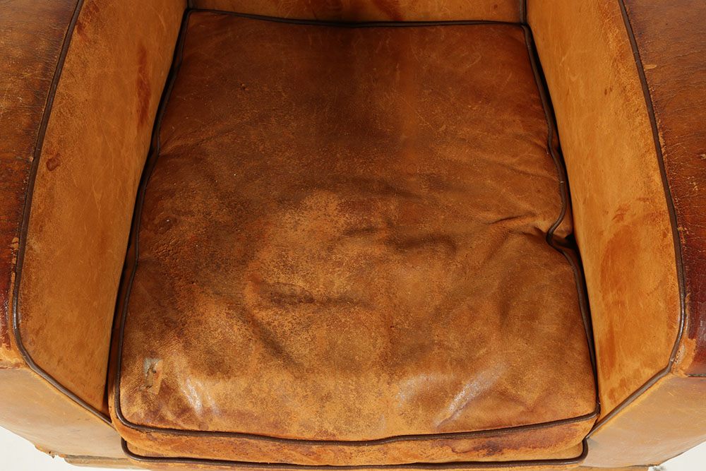 Distressed Leather Club Chair