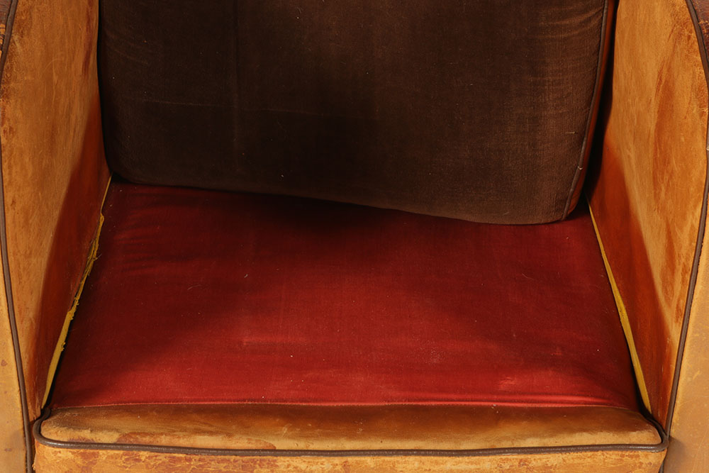 Distressed Leather Club Chair