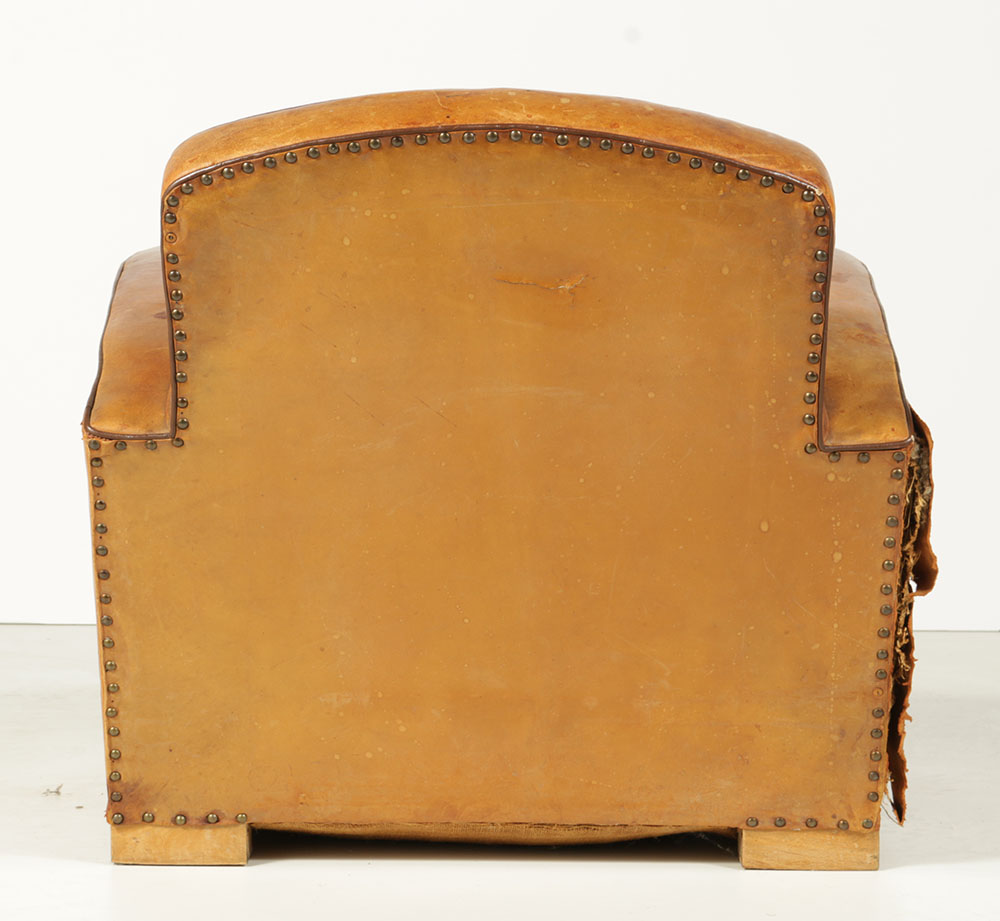 Distressed Leather Club Chair