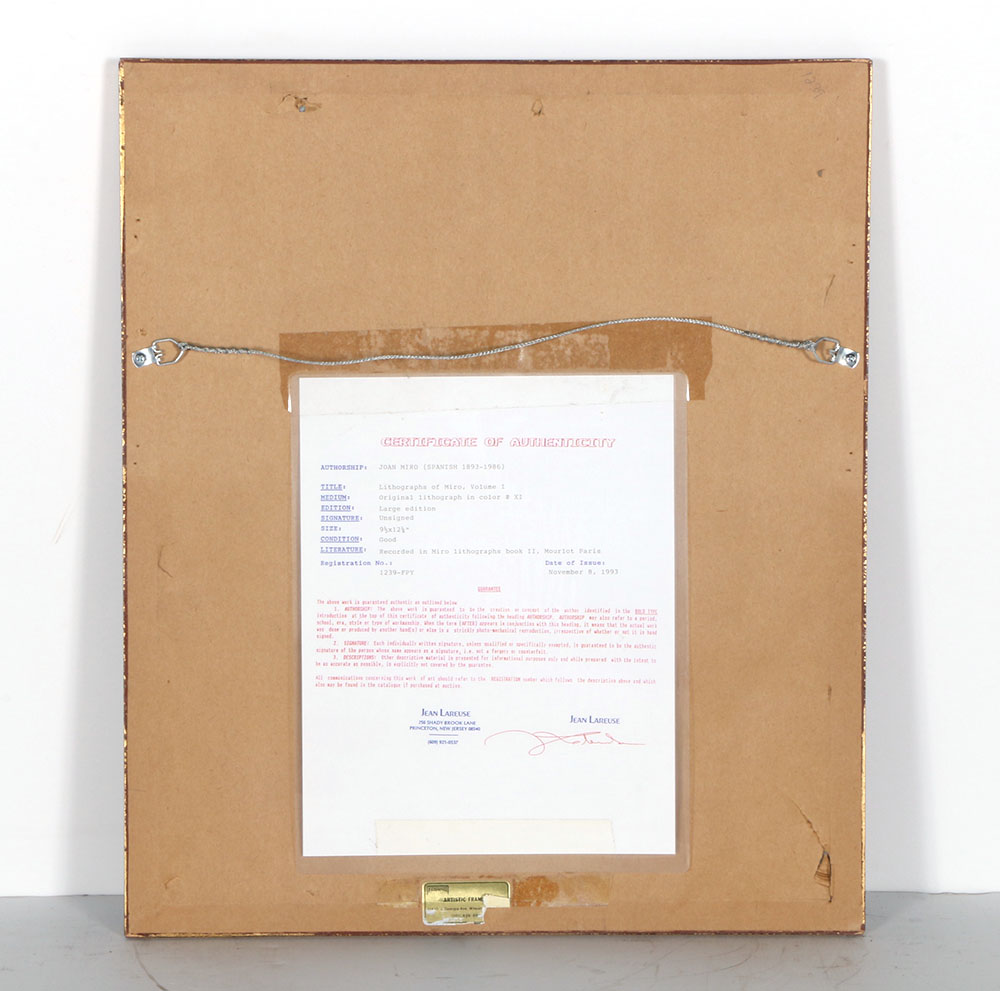 Joan Miro Lithograph From 1975 "Lithographe II" Series