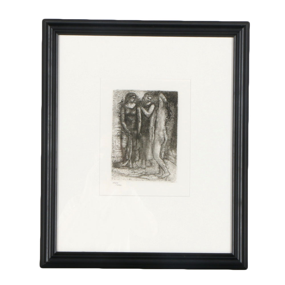 After Pablo Picasso Restrike Etching "Groupe de Trois Femmes"