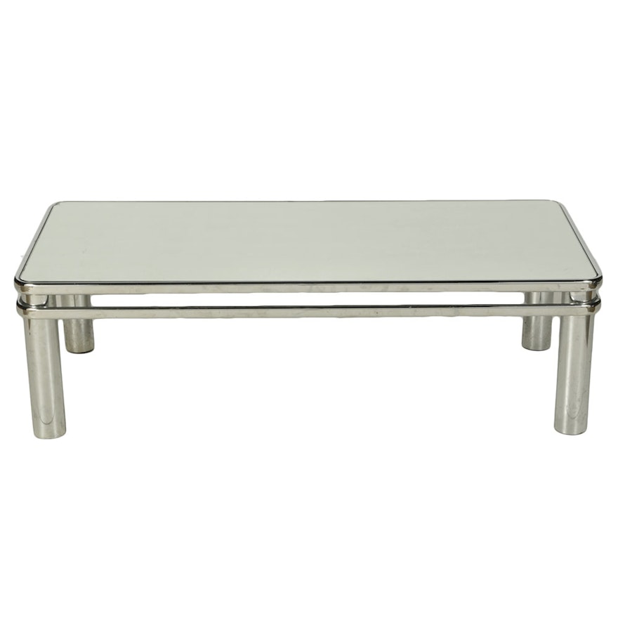 Art Deco-Style Chrome Colored Coffee Table