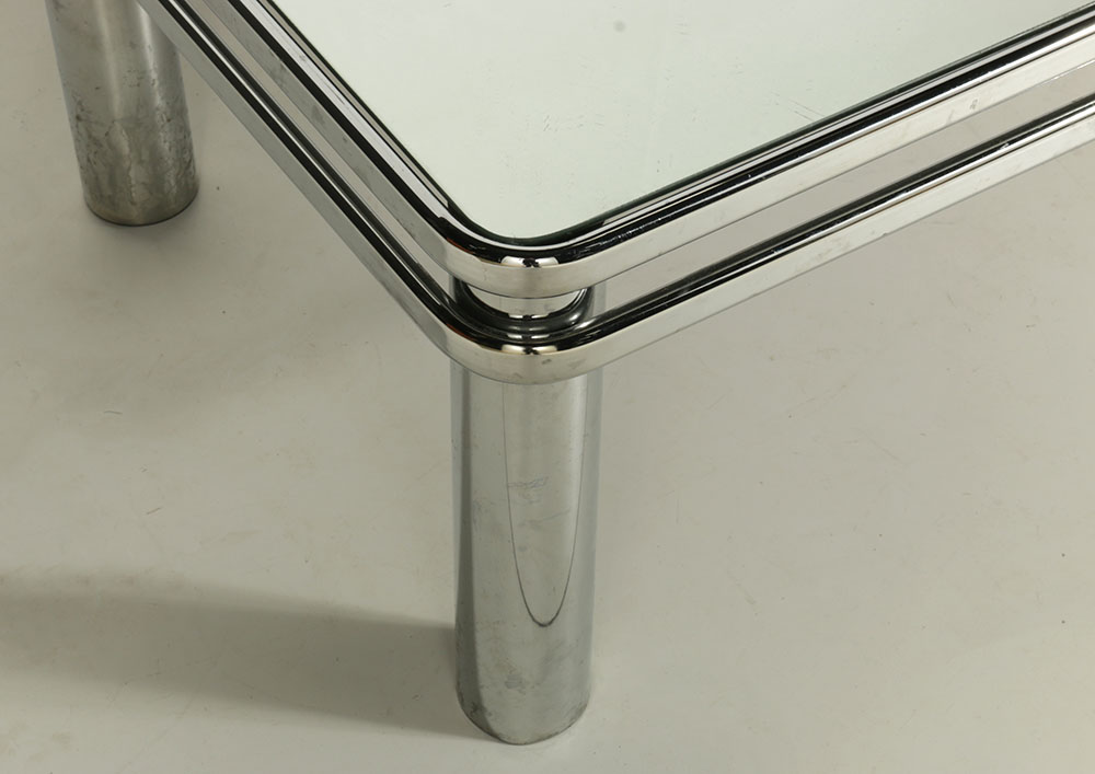 Art Deco-Style Chrome Colored Coffee Table