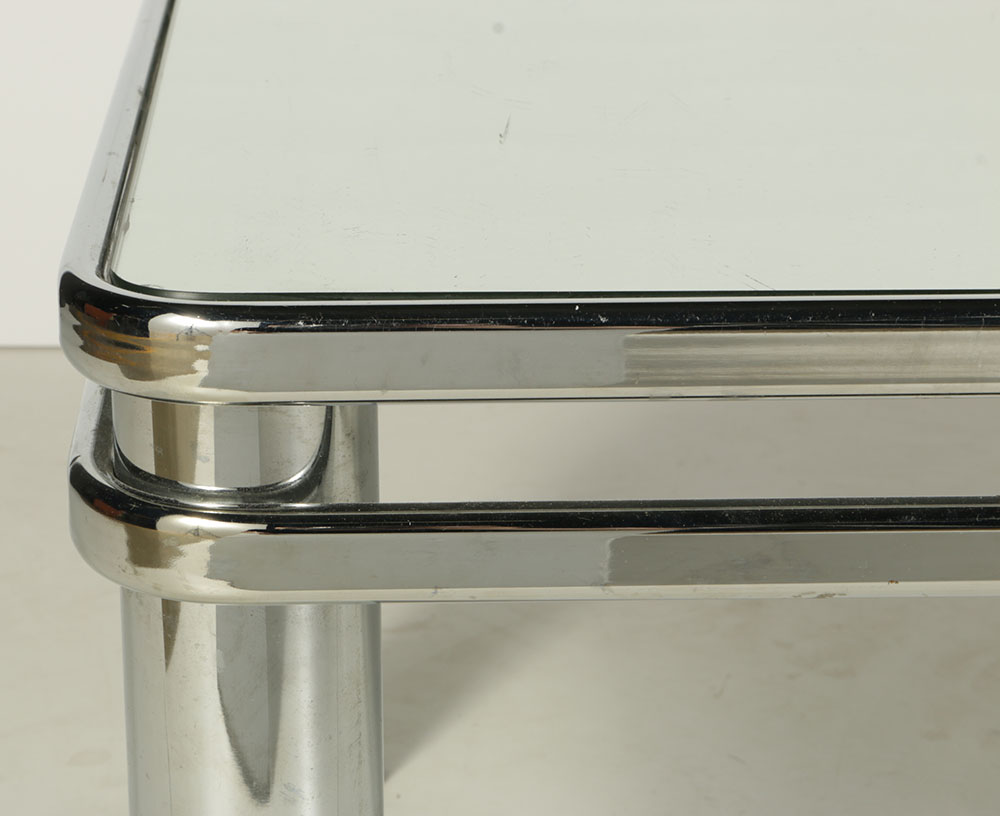 Art Deco-Style Chrome Colored Coffee Table