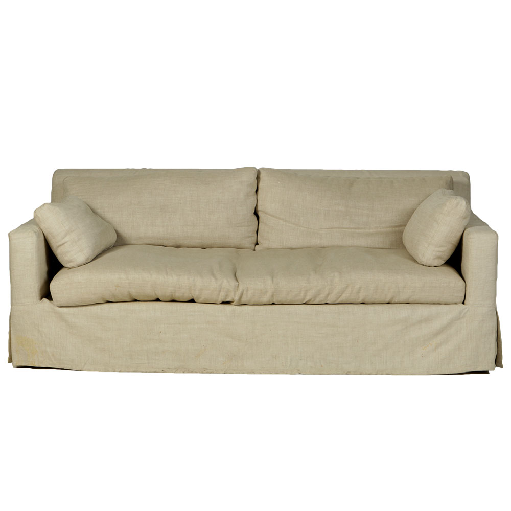 Late 20th Century Sofa with Linen Upholstery