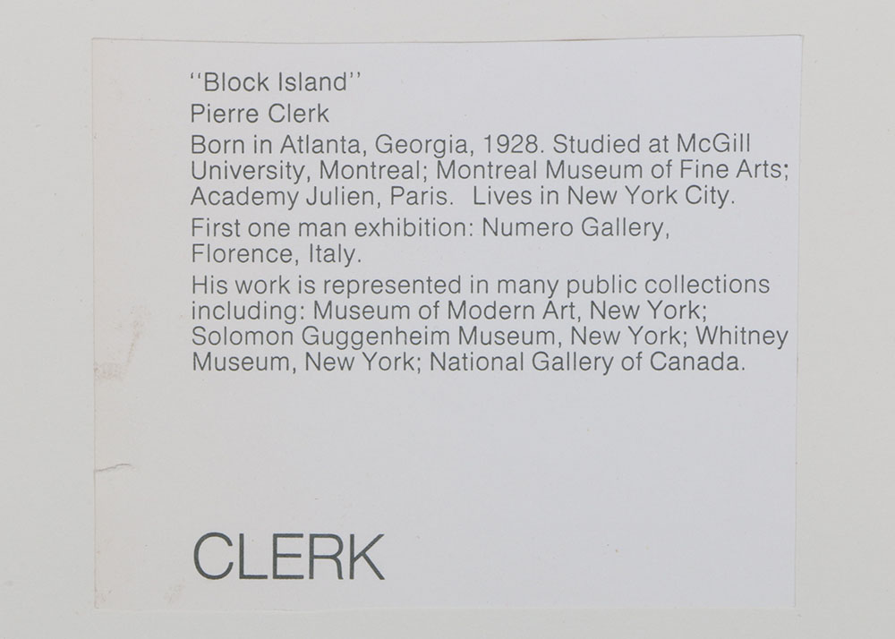 Pierre Clerk Limited Edition Serigraph "Block Island"