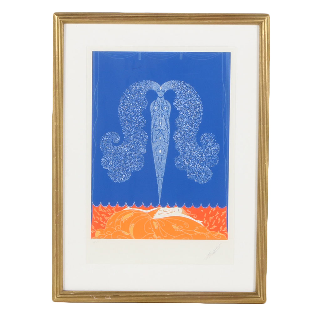 Erte Signed Serigraph "Le Rideau de L'Hiver"