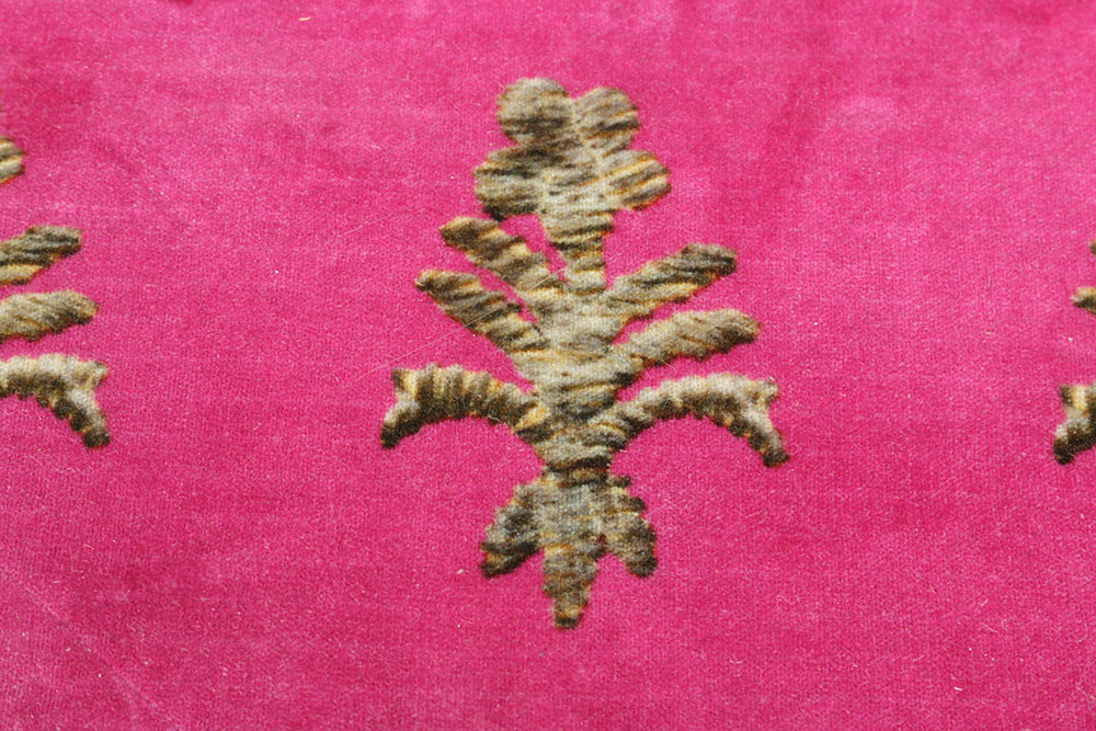 Moroccan Style Fabric Covered Coffee Table with Glass Top