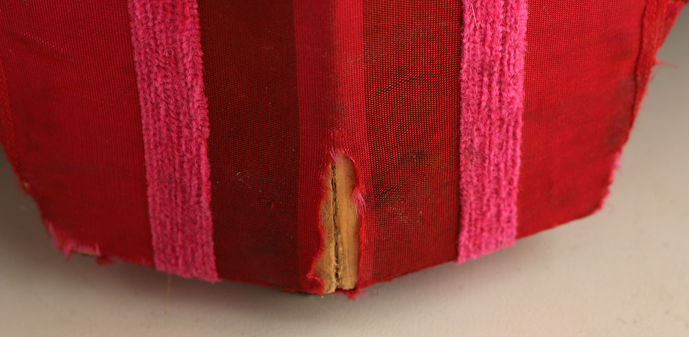 Moroccan Style Fabric Covered Coffee Table with Glass Top