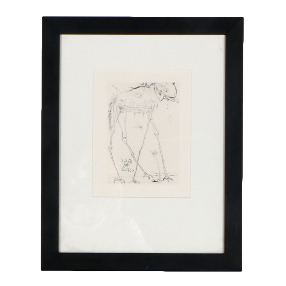 After Salvador Dali Etching "Space Elephant"