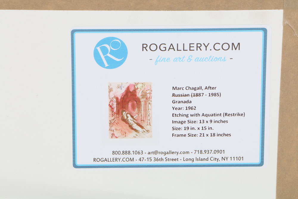 After Marc Chagall Etching with Aquatint "Granada"