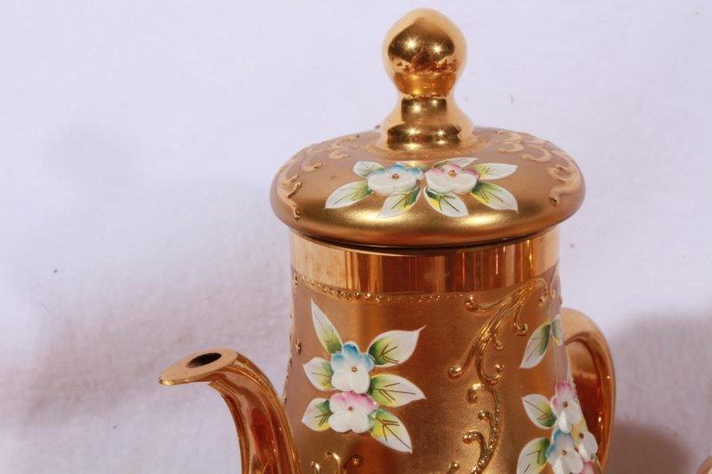 Bohemian Cranberry-Moser Art Glass Tea Set