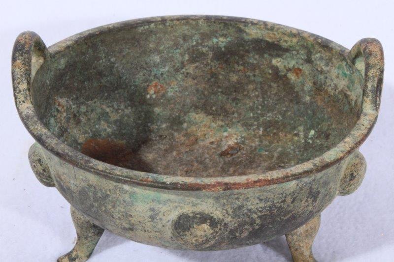 Chinese Bronze Footed Bowl