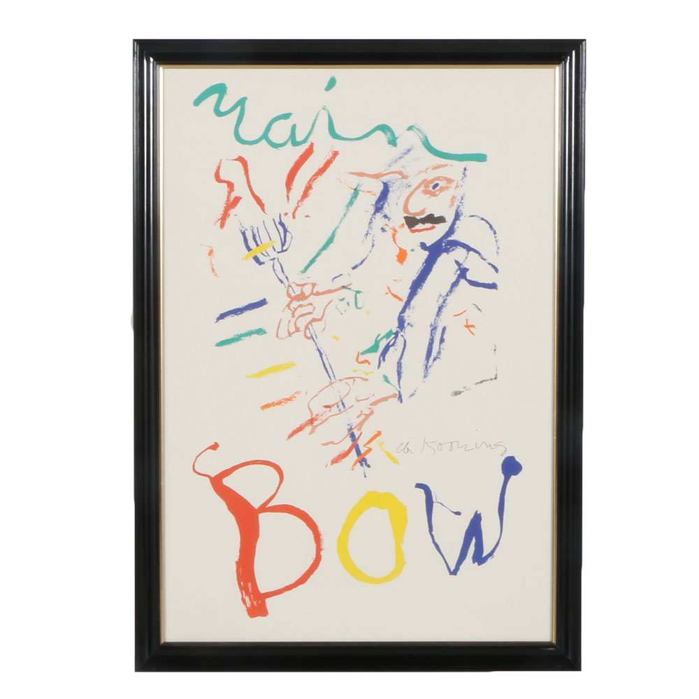 Willem de Kooning Signed Lithograph "Rainbow: Thelonius Monk, Devil at the Keyboard"
