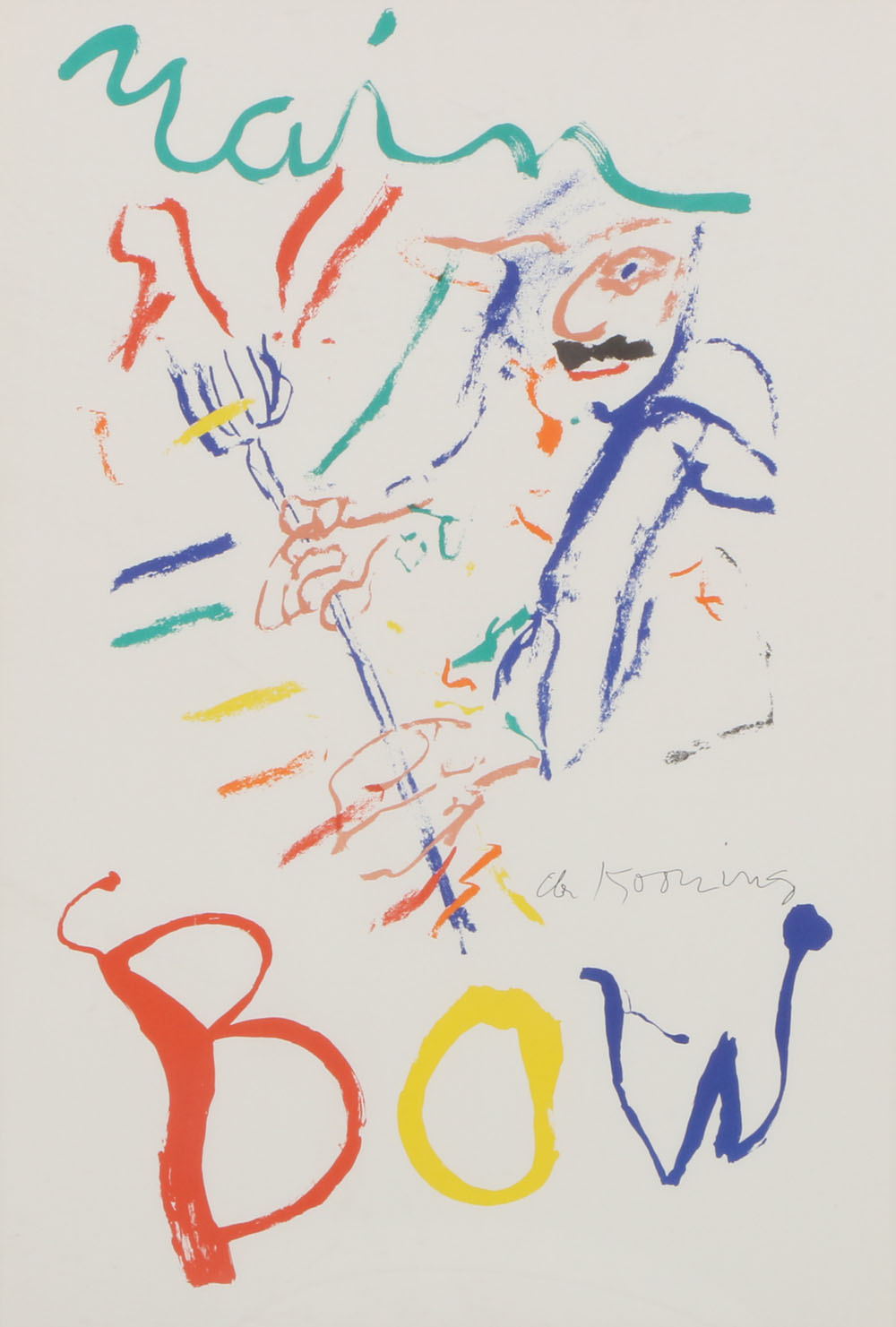 Willem de Kooning Signed Lithograph "Rainbow: Thelonius Monk, Devil at the Keyboard"