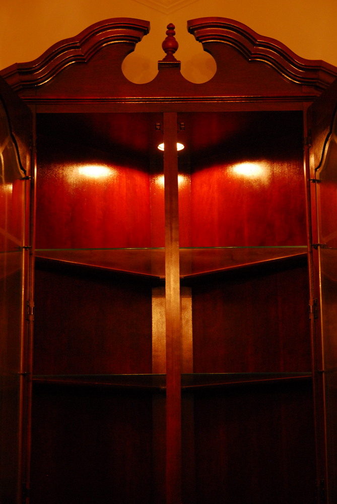 American Drew Cherry Corner Display Cabinet