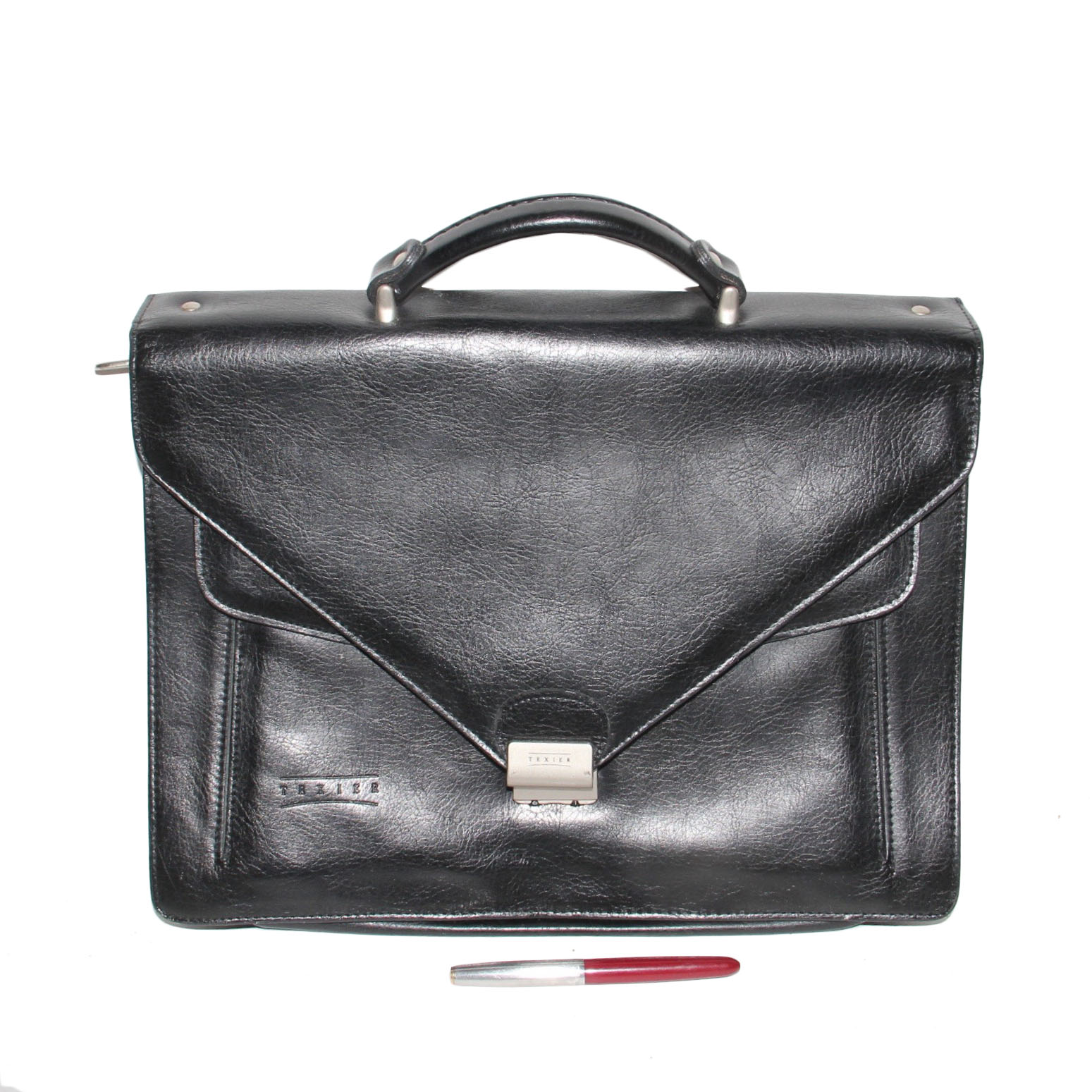 Texier Leather Briefcase and Parker Pen