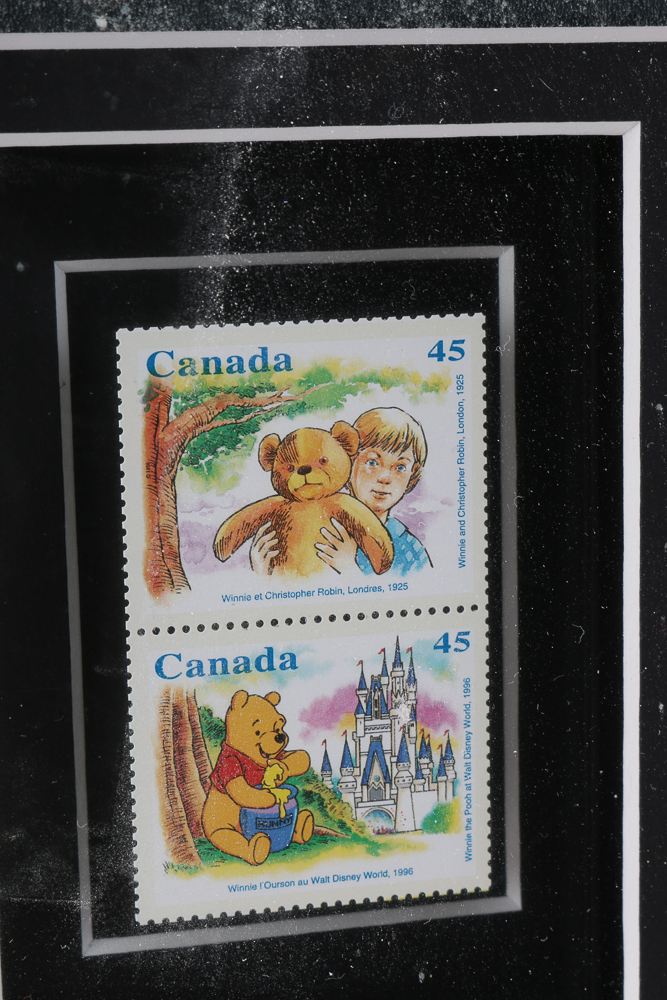 Framed Winnie the Pooh Stamp Collection