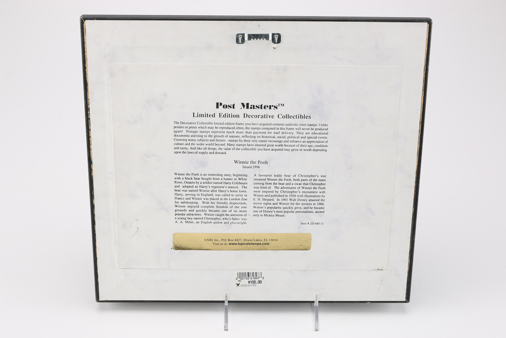 Framed Winnie the Pooh Stamp Collection