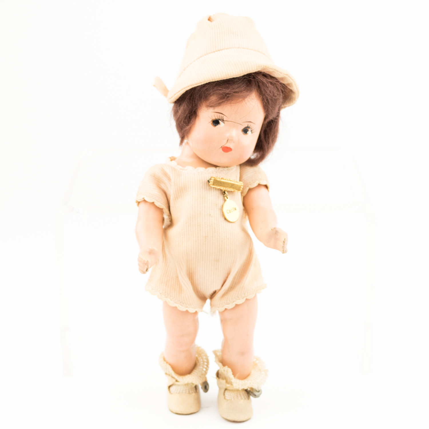 Vintage Madame Alexander Dionne Quintuplet Composition Dolls in Fabric Covered Swing