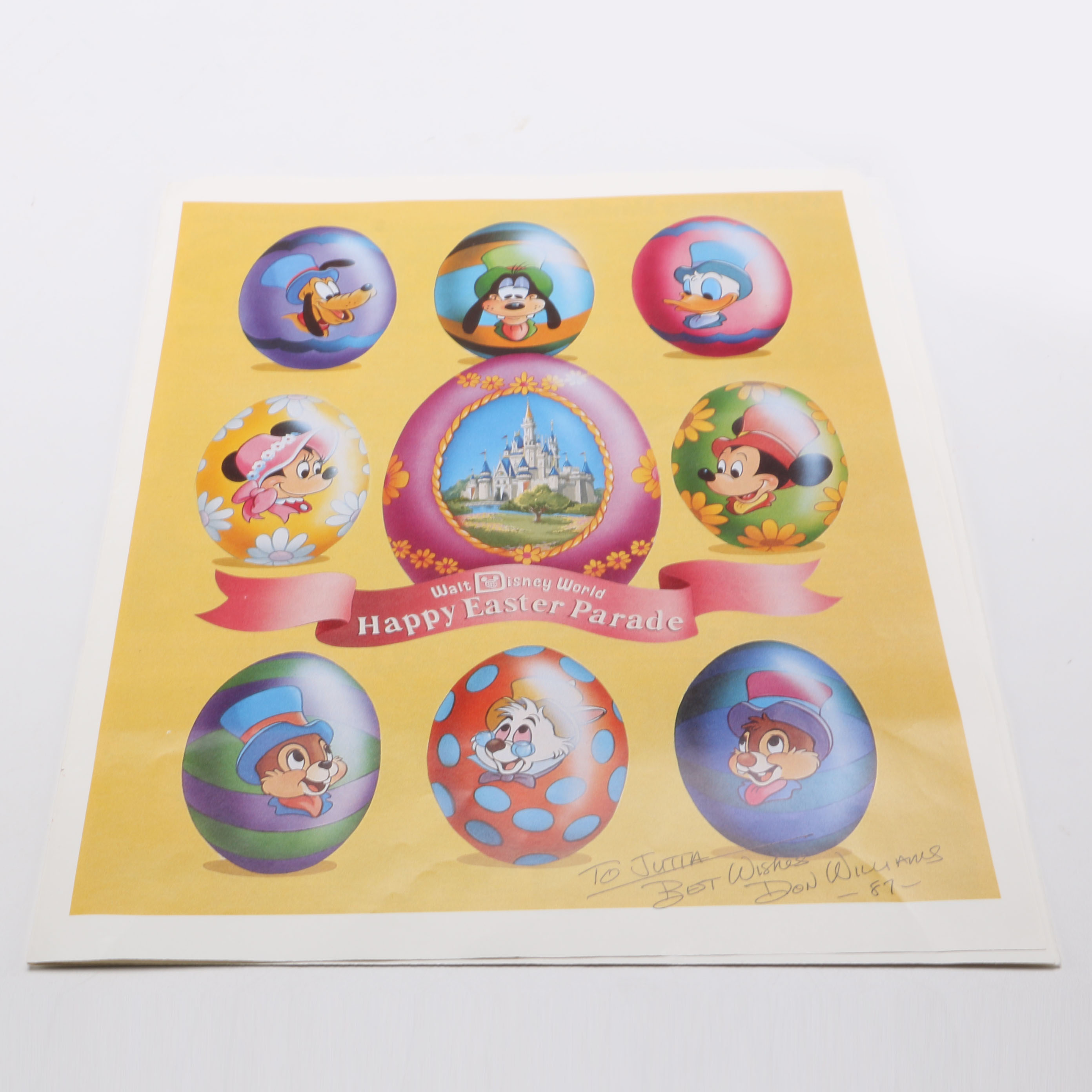 Disney World Easter Parade Program Signed by Animator Don Williams