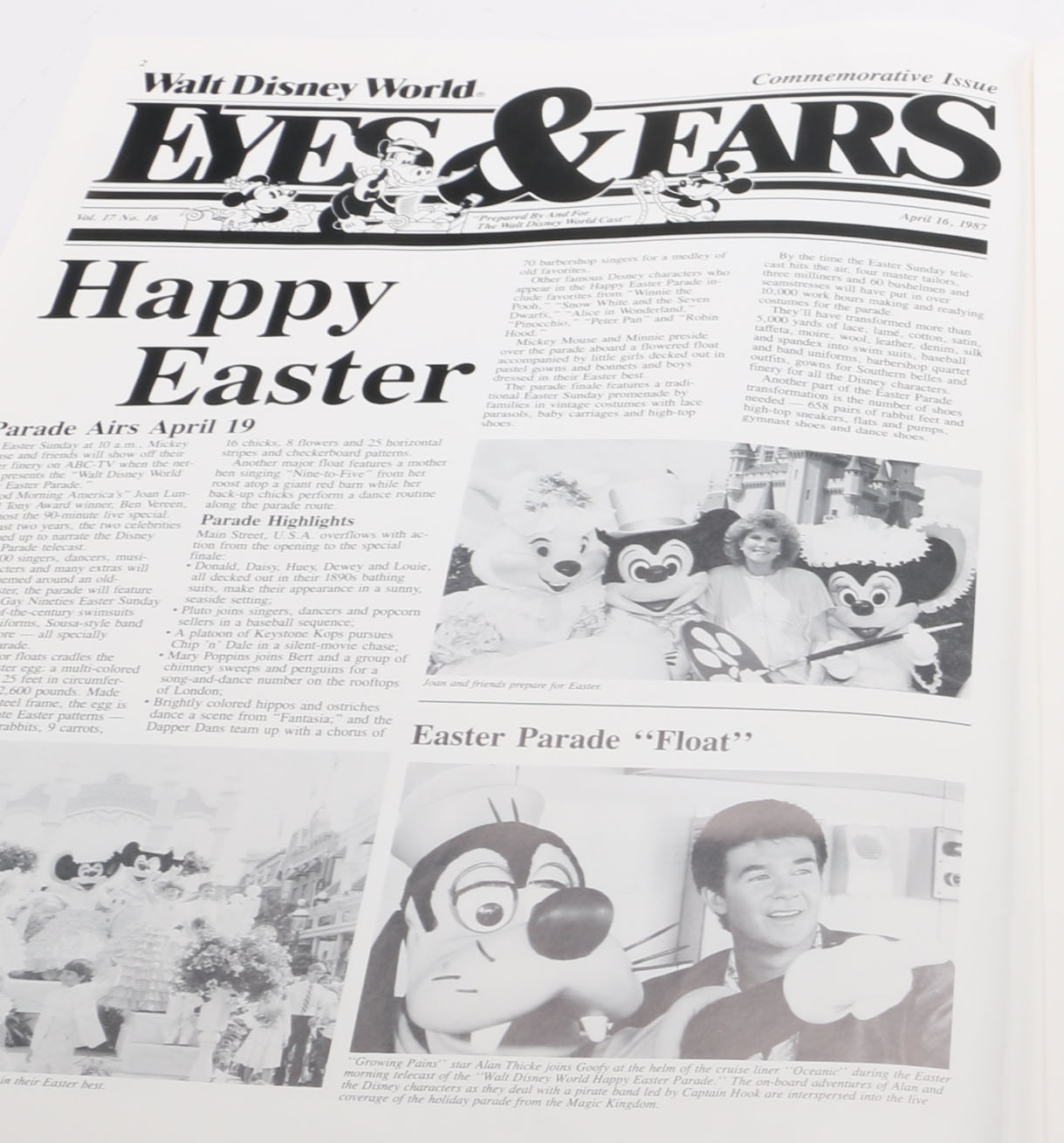 Disney World Easter Parade Program Signed by Animator Don Williams