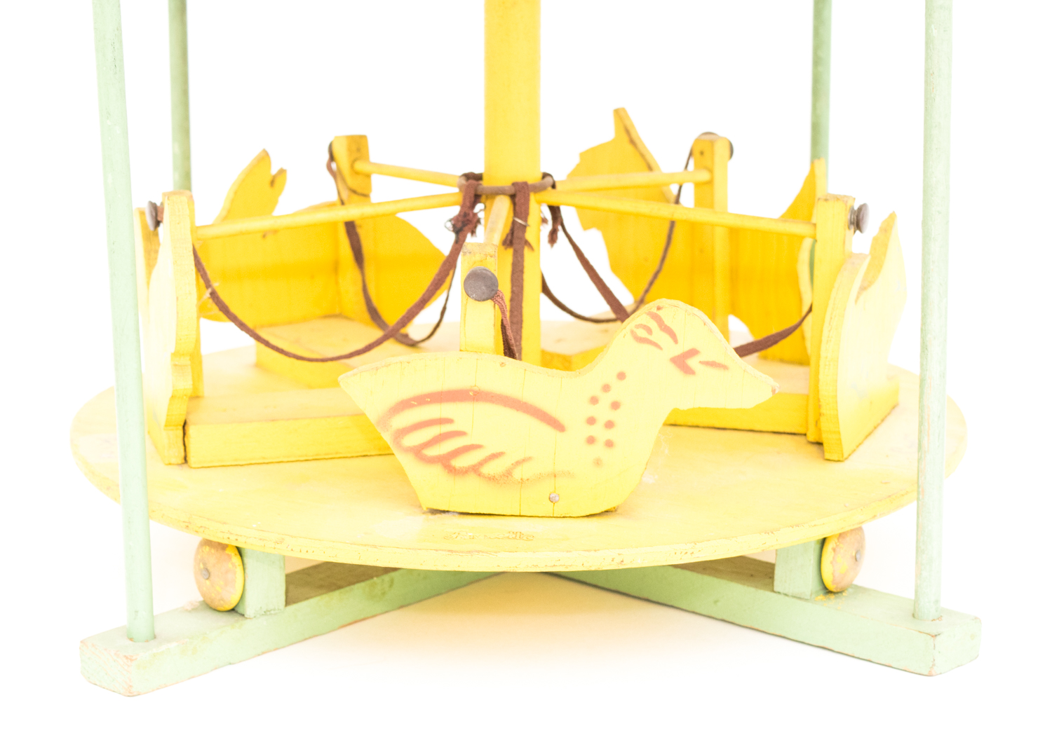 Vintage Original Dionne Quintuplets Wood and Canvas Doll Carousel